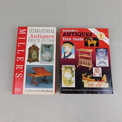 2pc Vintage Antique Price Guides 1994 Miller's International & 1990 Schroeder's