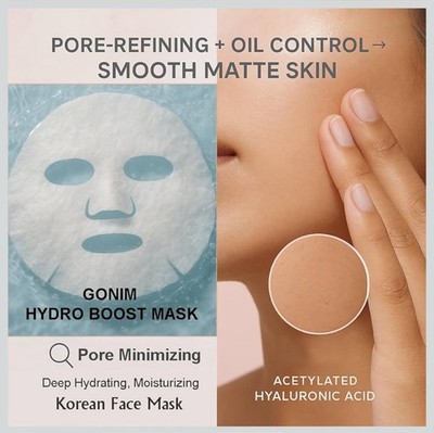 Face Mask Korean Skin Care with Hyaluronic Acid & Collagen Activation- 15 Pack