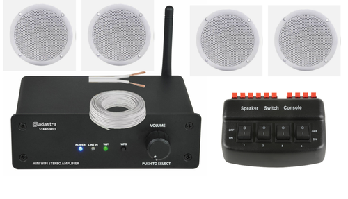 New Cafe Restaurant Home Bluetooth Amplifier Ceiling Speaker System Kit - 2,4,8  - Picture 4 of 16