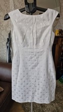 Ladies Coast White Pencil Dress Size 10 Fully Lined