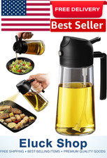 2 in 1 Olive Oil Sprayer & Dispenser Bottle 16oz Glass Spray Pour Oil Bottle