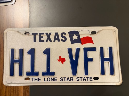 Targa TEXAS Bandiera Rossa Bianca Blu Solitaria *STR* Stato No Adesivi - Foto 1 di 6