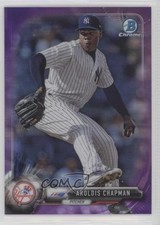 2017 Bowman Chrome Purple Refractor 192/250 Aroldis Chapman #65 1v3