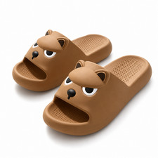 Women's Cute Dog Slide Slippers Soft Sole Non-Slip Indoor Outdoor Shoes