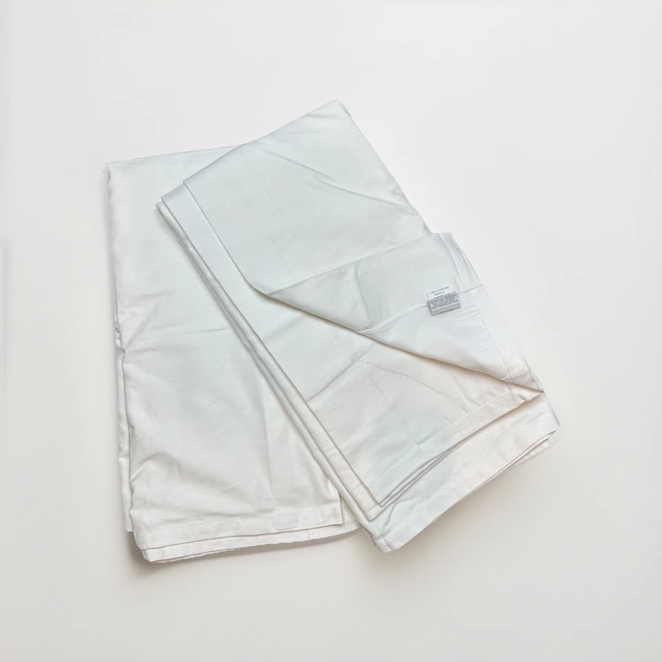 Ralph Lauren 100% Brushed Cotton Black Out Curtains 2 Panels - White - 108" X 50 - Image 2 of 4