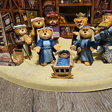Bad Taste Bears Christmas Nativity Figurine Set Jesus Donkey Sheep funny