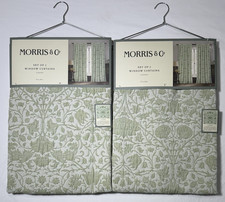 NEW Morris Co Window Curtain Panels Lodden Green 37"x84" Set Of 4 Panels