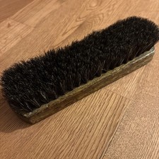 Antique Vintage Wooden Handle Shoe Shine Brush 100 horse Hair 8 x2 1/2
