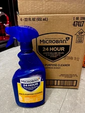 4 Microban 24 Hour Multi-Purpose Disinfectant Citrus Scent Cleaner Spray -22oz