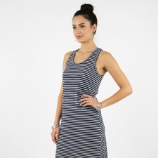 Everlane 100% Linen Blue & White Striped Sleeveless Racerback Tank Dress XXS