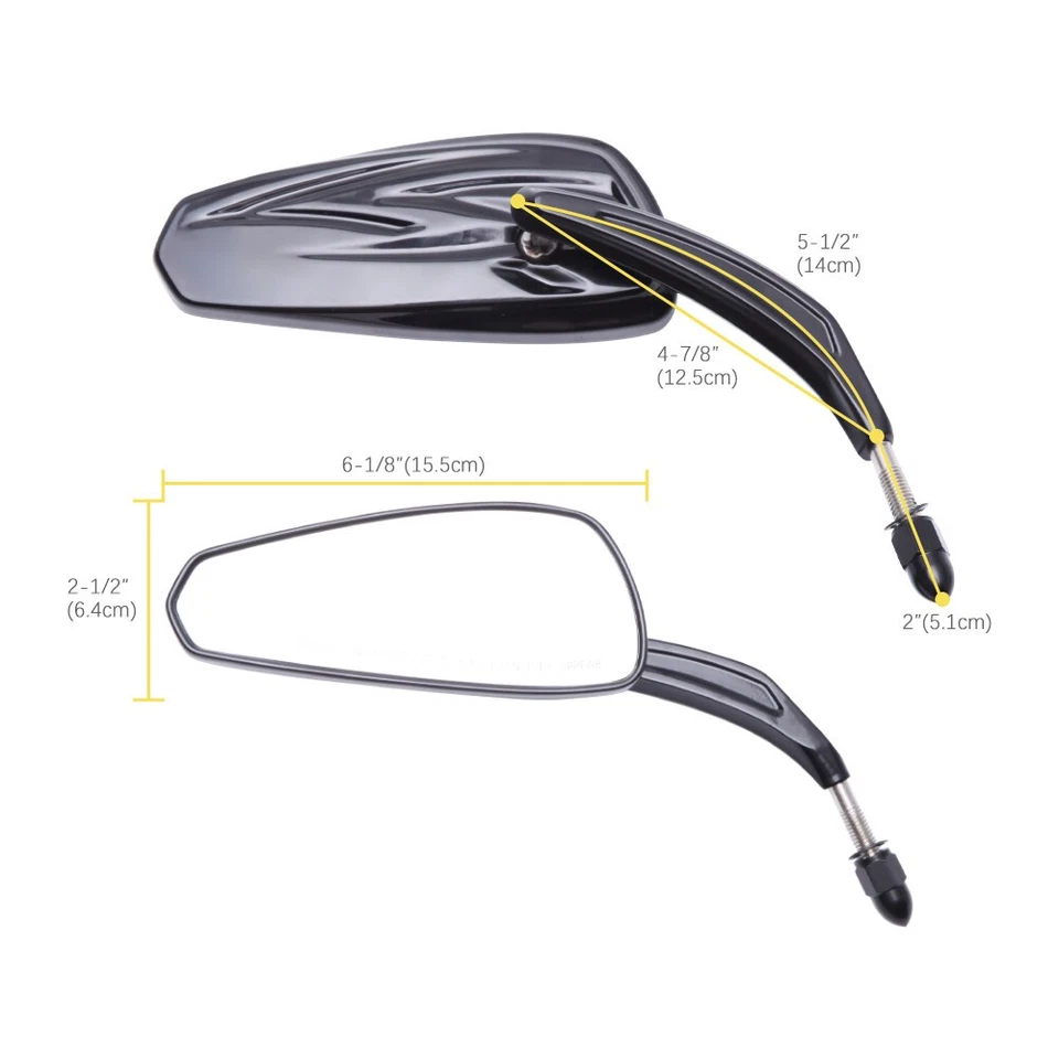 Espejos retrovisores de motocicleta de 8 mm para Harley Touring Ultra Limited FLHTK FLHTKL Foto 3 de 4