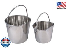 Pro Select Stainless Steel Pet Pail, 1-Quart Size Heavy Duty Flat Sided Pail G
