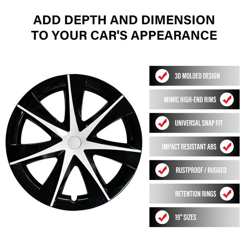19 Inch Wheel Covers Design for Model Y (2020-2024) Heptastar Style Hubcaps 4Pcs - Picture 6 of 11
