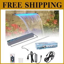 Elegant 25" LED Waterfall Pool Fountain - 7 Colors & Remote Control Included