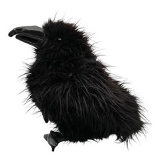 Vintage Folkmanis Raven Crow Black Hand Puppet Plush 16  Stuffed Animal Retired