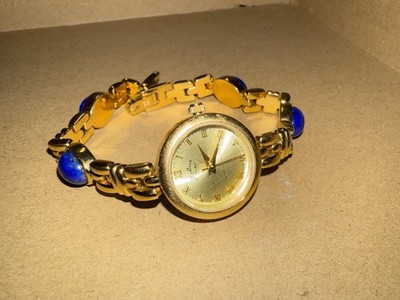 Vintage Madison Gems Gold-Tone Lapis Lazuli Watch