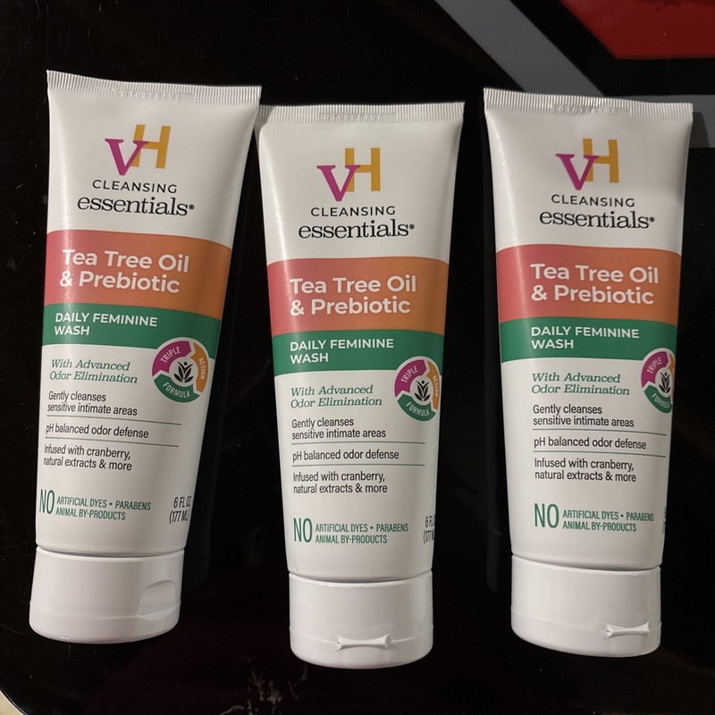 3x vH essentials Tea Tree Oil & Prebiotic Daily Feminine Wash 6 fl.oz pH Balance