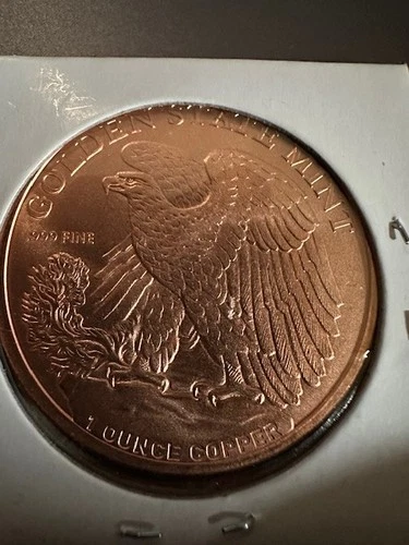 stated on coin "1 oz  Walking Liberty Eagle Round  999 Pure Fine Copper" no date