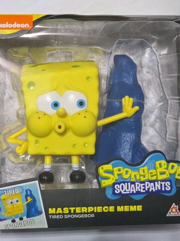 Bob Esponja Pantalones Cuadrados - Meme Obra Maestra - Figura de Bob Esponja Cansado - ¡Nuevo! Foto 2 de 4