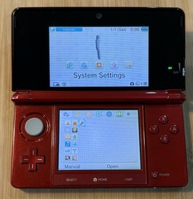 Nintendo 3DS Handheld System - Metallic Red Charger, Stylus 32GB/SD Card