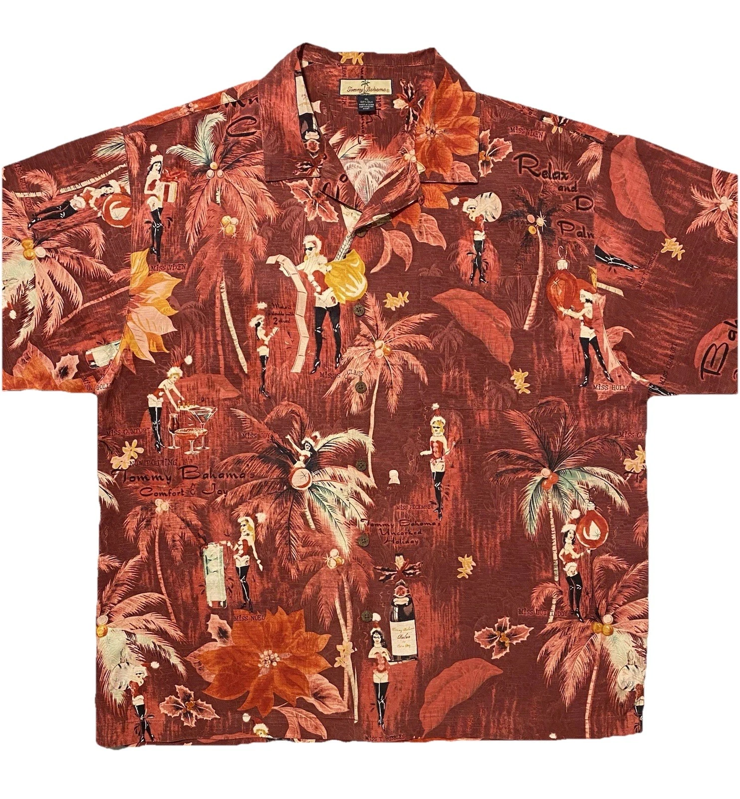 Tommy Bahama Cool Yule Comfort & Joy Misses Men Hawaiian Shirt 100% Silk Size XL
Opens in a new wind