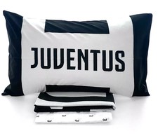 Lenzuola Juventus Singolo Piazza e Mezza Completo Letto Puro Cotone 100%