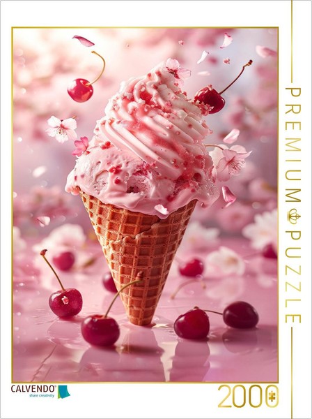 Calvendo Puzzle Cherry Yogurt Ice Cream | 2000 Pieces, Finished Size 35.4 × 26.4-image