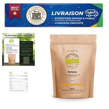 Poudre de Curcuma Bio 1000g Biotiva - Curcumine 3% - Superfood Végan