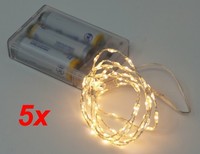 5X Lichterkette Mit 66 Micro Led Warmweiß 100 Cm Timer Batteriebetrieb