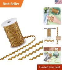 GORGECRAFT 54.6Yds/50m Metallic Rick Rack Trim 0.2"/5mm Gold Wavy