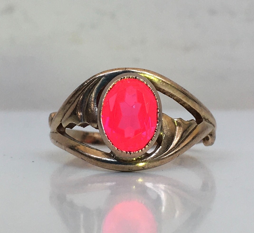 Ring №73 Vintage Soviet Red Ruby Ring Silver Ring… - image 19