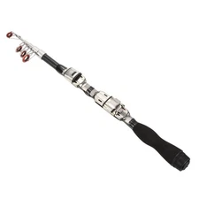 1m Telescopic Fishing Rod, Fiber Reinforced Plastic for Fishing Black