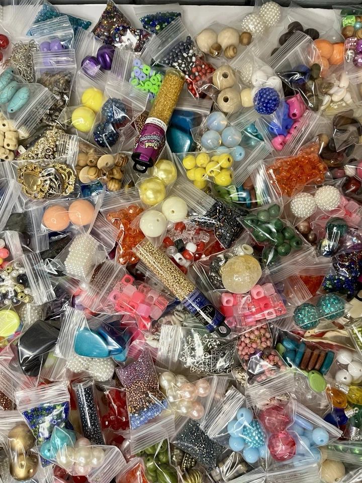 50 Bags Assorted Beads Charms Pendants Jewelry Making Lot Variety Grab Bag Mix - Image 4 of 4