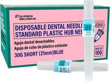 100P Disposable Premium Dental Plastic Hub Needles in Perforated Box 30G... 