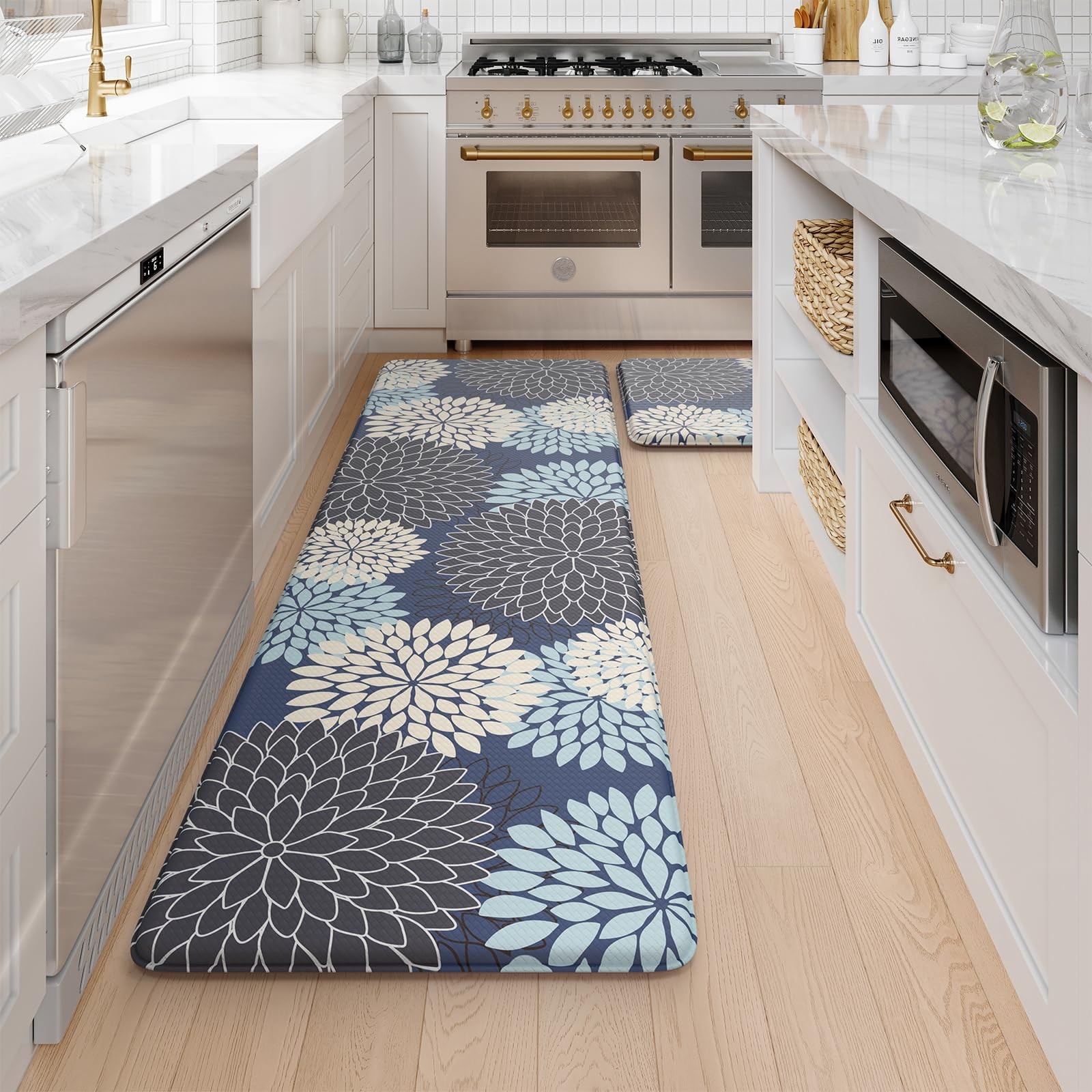 Anti Fatigue Kitchen Mats,Non Slip Farmhouse Kitchen Rugs Sets 2 Piece,Waterp...