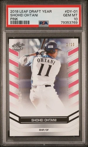 2018 Leaf Draft Year Shohei Ohtani #DY-01 Pink /10 RC Rookie Card PSA 10
