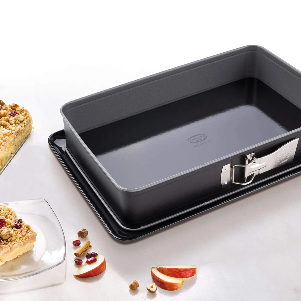 Rechteckige Springform mit Emaille-Servierboden, 38 cm, Back-Idee – Antihaft-... - Bild 2 von 4