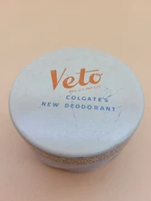 Vtg Veto Colgate's New Deodorant Milk Glass Jar Colgate-Palmolive-Peet  Co. 