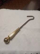 Vintage Brass Fireplace Damper Hook