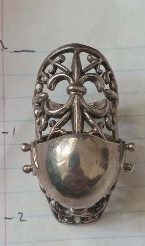 Vintage Sterling 925 Silver Gothic Jointed Knuckle Armour Warrior Ring