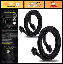 2-Pack 8 Pin PCIe Power Supply Cable, 6 2 Male PCI Express Adapter, 25-Inch Slee