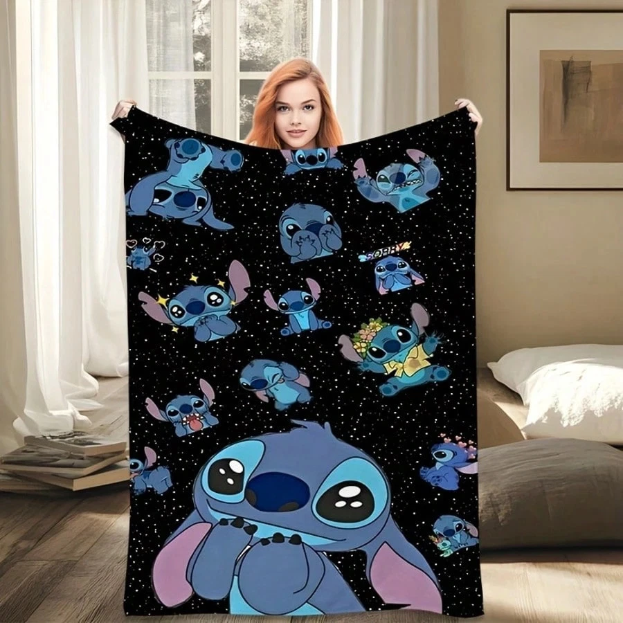 DISNEY  A Cute Stitch Fleece Blanket,Bed,Sofa 2