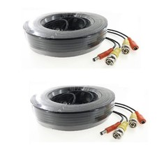 B2x 50ft Security Camera Power Cable CCTV Video Extension Wire BNC RCA DVR Cord