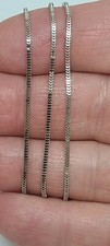 14k White Gold Foxtail Chain 18" Long 1mm Square Diamond Cut Mirrored