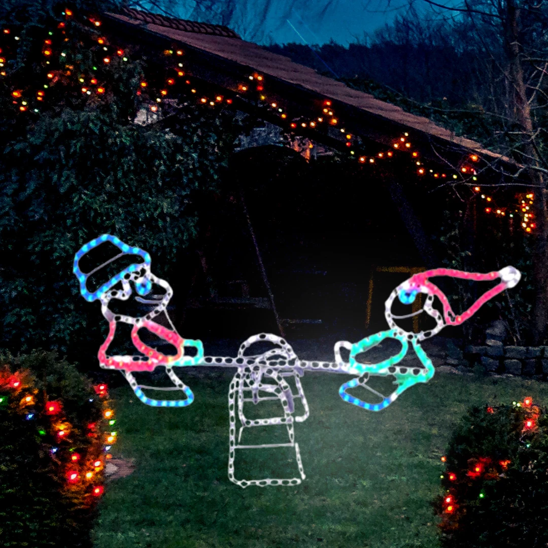 Large LED Christmas Rope Light Decorations Multi Coloured See Saw