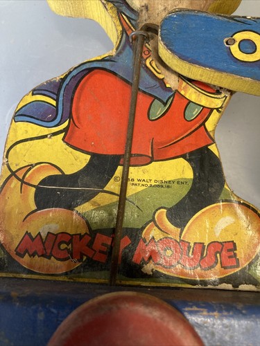 FISHER PRICE PULL TOY 1938/39 ORIGINAL MICKEY MOUSE 795 DRUMMER - Picture 11 of 14