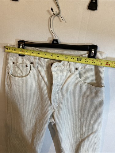 Vintage Levis Jeans Men 32x34 Beige White Corduroy ButtonFly 1984 White Tab - Picture 8 of 18