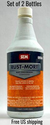 SEM 69504 Rust-Mort Rust Preventive Coating Black 1 Quart Set of 2