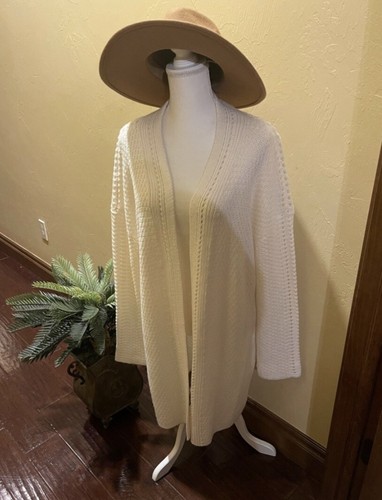 NWT Chelsea & Violet Long Cardigan Sweater - Ivory - Large - Picture 7 of 7