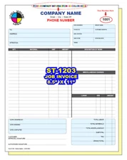 JOB SERVICE REPAIR INVOICE CUSTOM PRINTED  2 or 3 Part Carbonless
